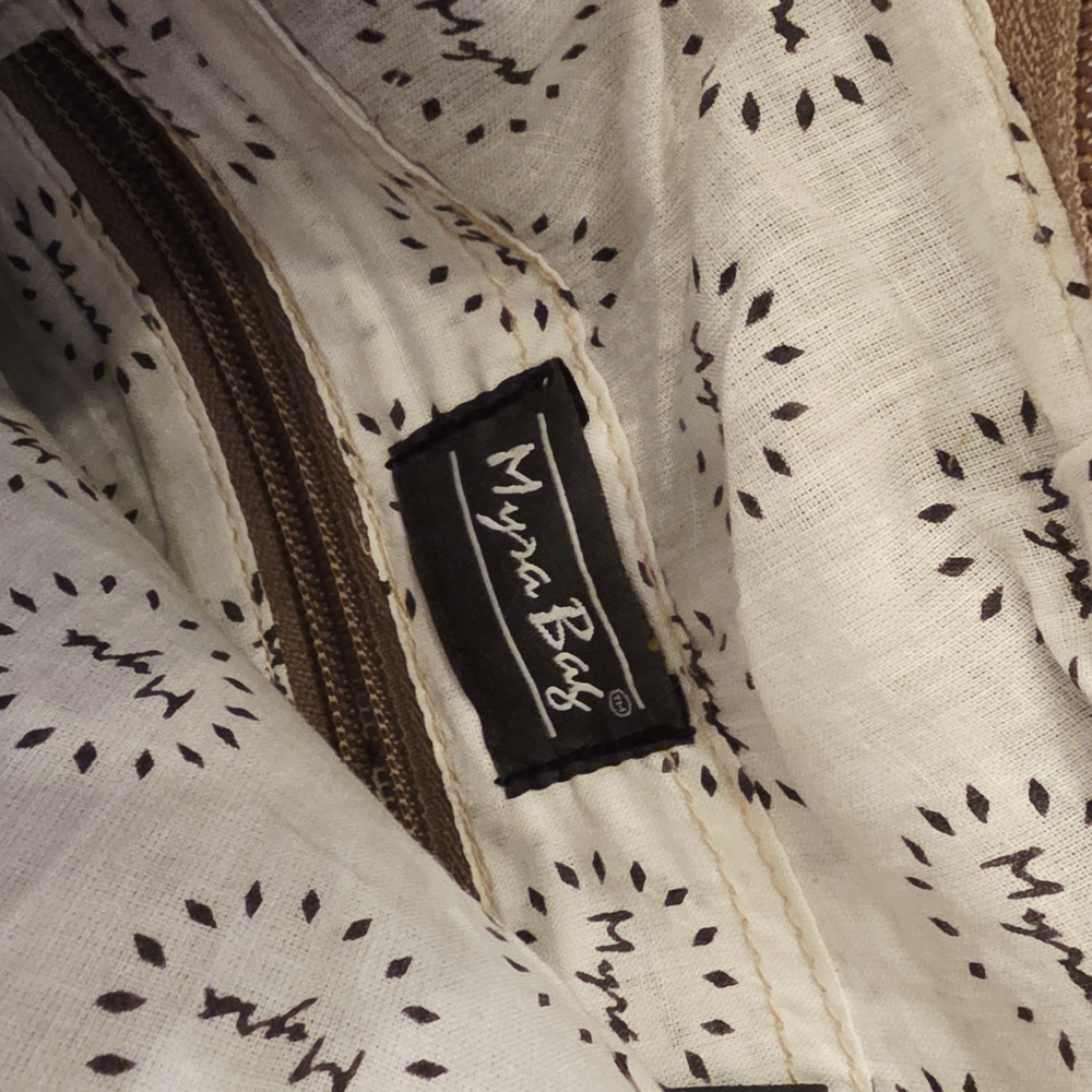 Myra Bag  Tan and White Crossbody with Fringe - Picture 2 of 5